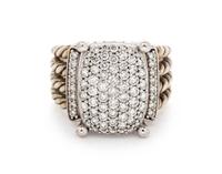 A Sterling Silver and Diamond 'Wheaton' Ring, David Yurman,