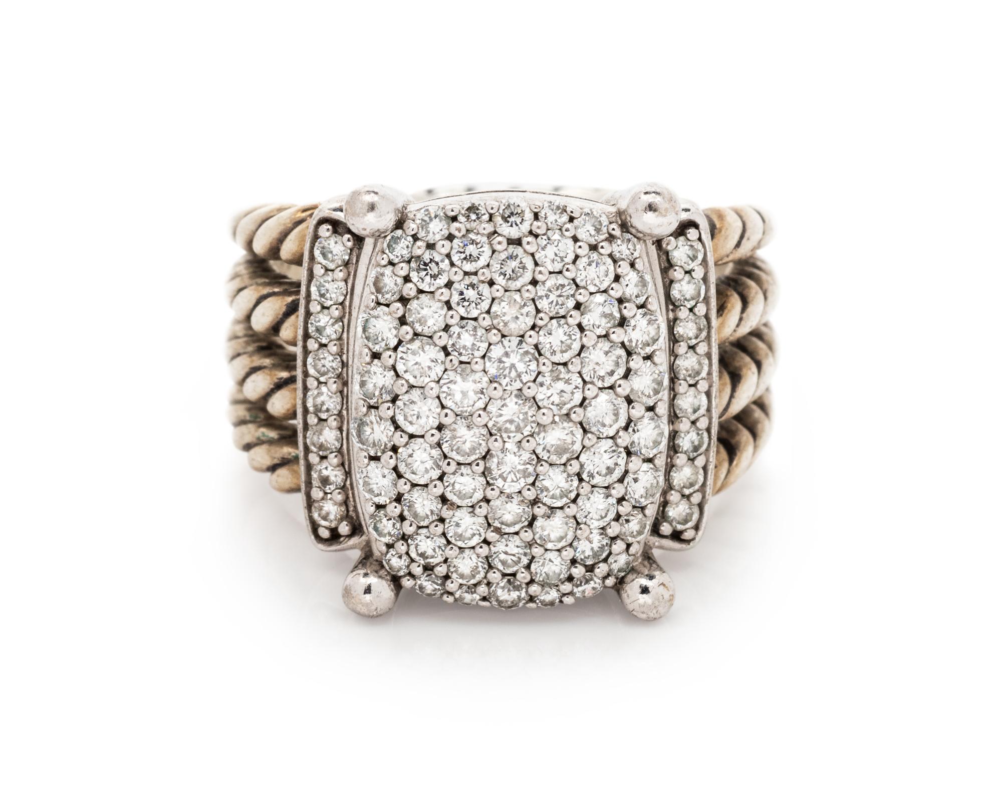 A Sterling Silver and Diamond 'Wheaton' Ring, David Yurman,