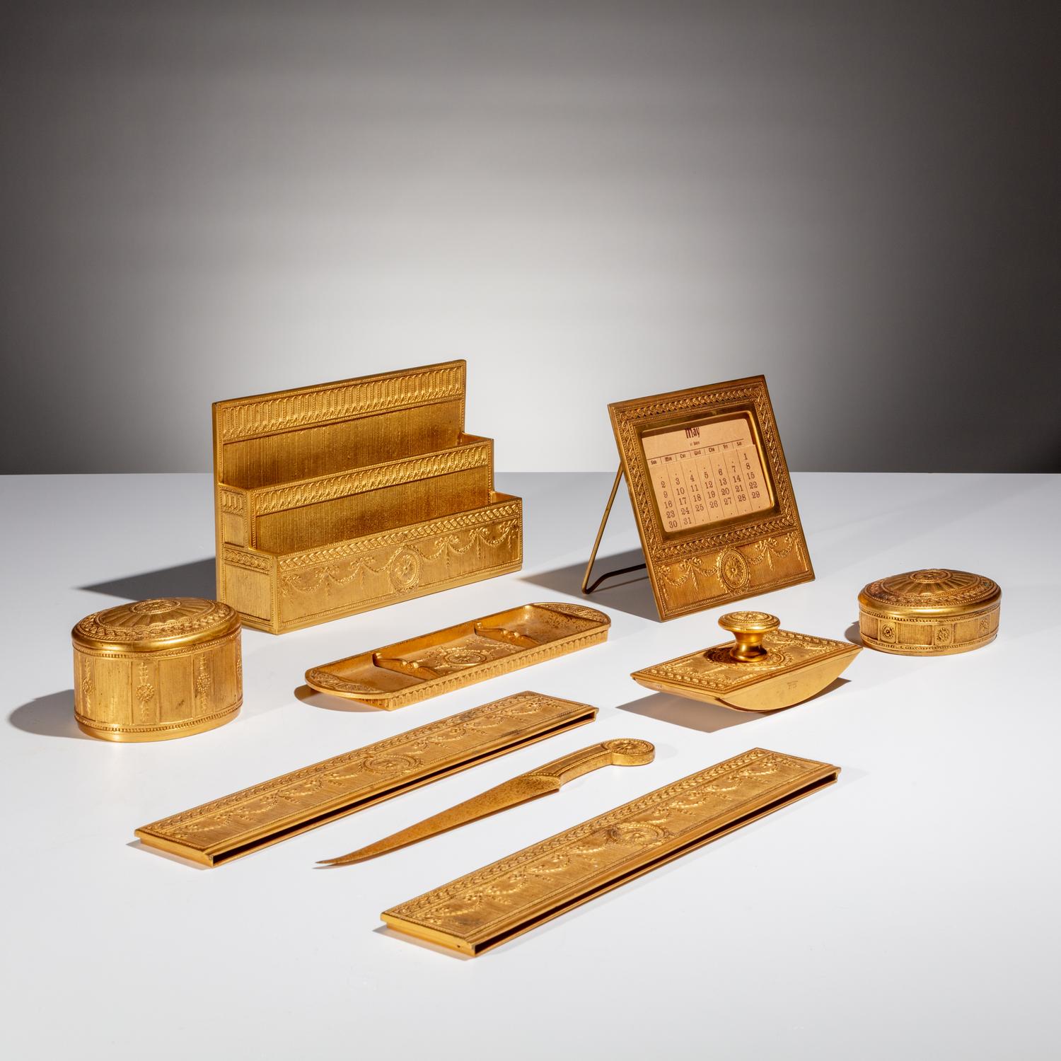 Tiffany Studios New York Early 20th Century — Group of Adam Doré Desk Articles, c. 1905
