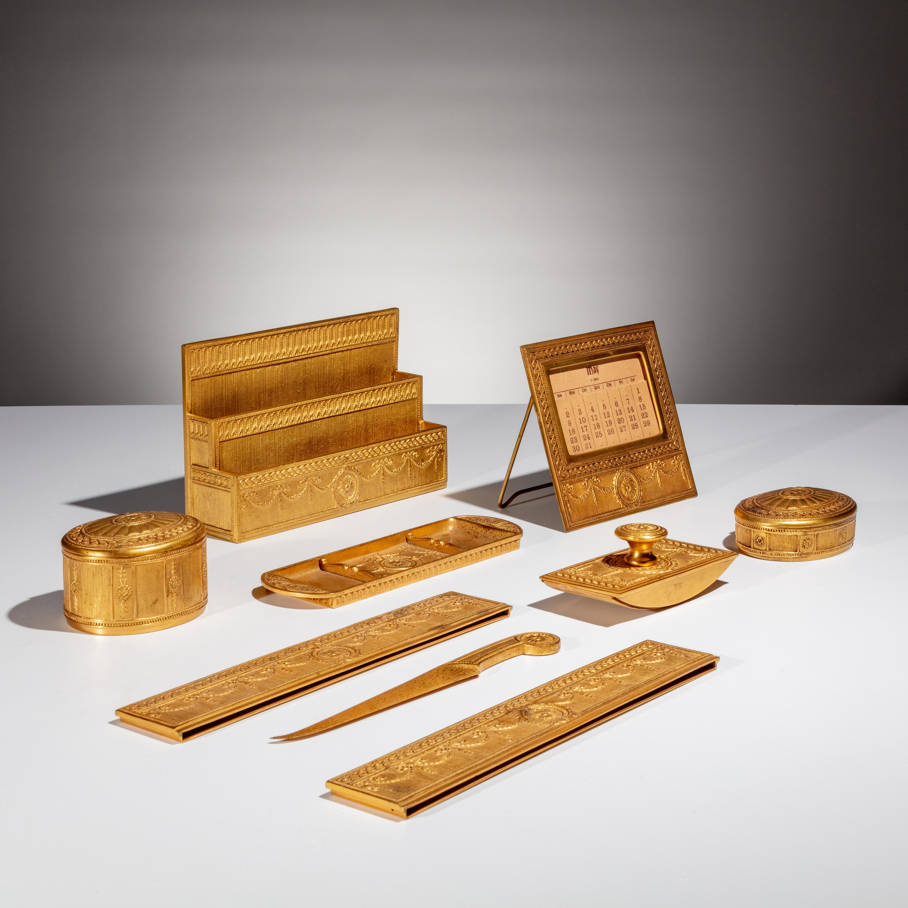 Tiffany Studios New York Early 20th Century — Group of Adam Doré Desk Articles, c. 1905