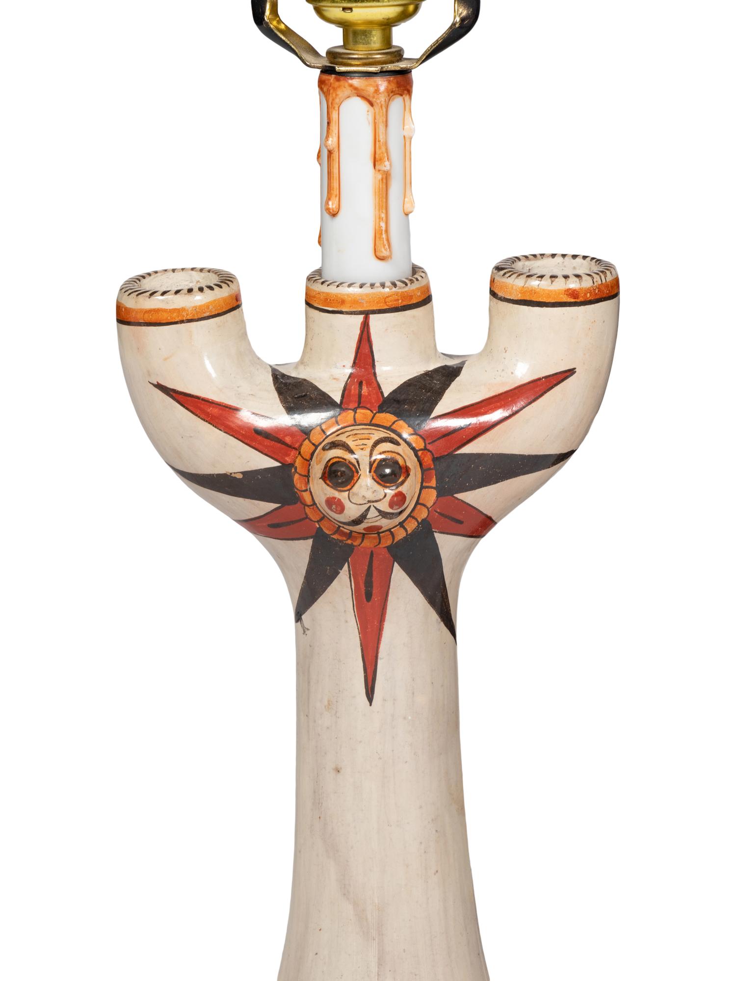 A Group of Mexican Pottery Lamps