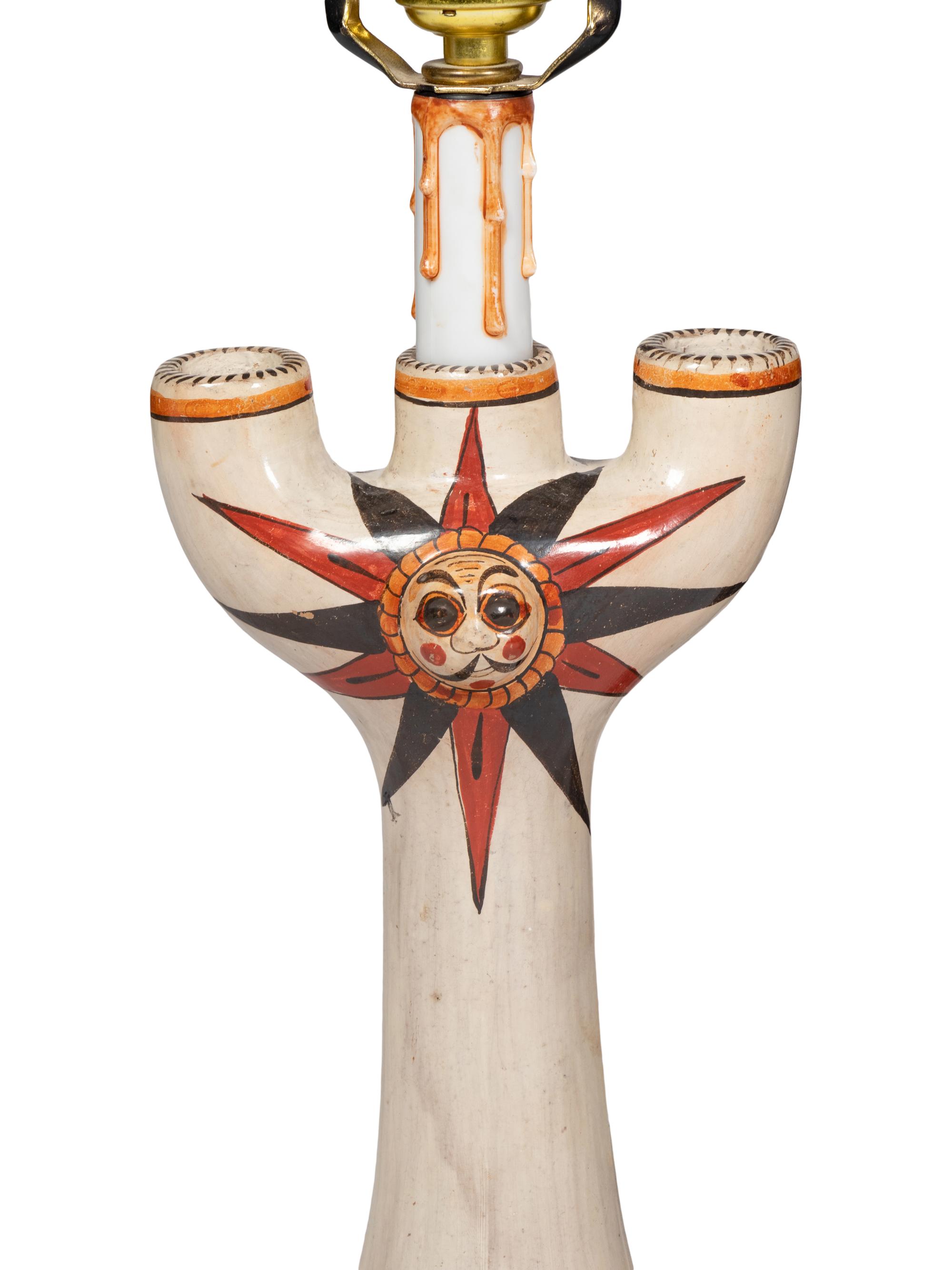 A Group of Mexican Pottery Lamps