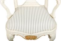 A Pair of Swedish White-Painted and Parcel-Gilt Open Armchairs