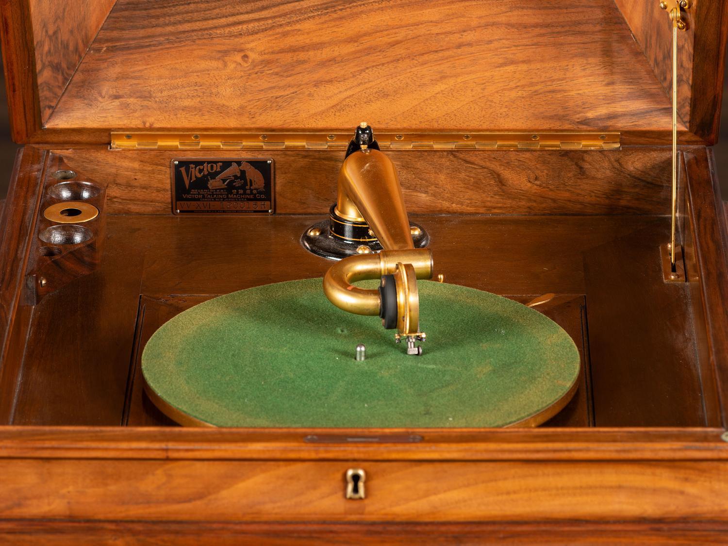 A Victrola XVI Circassian Walnut Phonograph