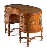 An Edwardian Painted Satinwood Desk