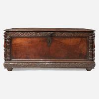 A James I carved walnut casket 17th century