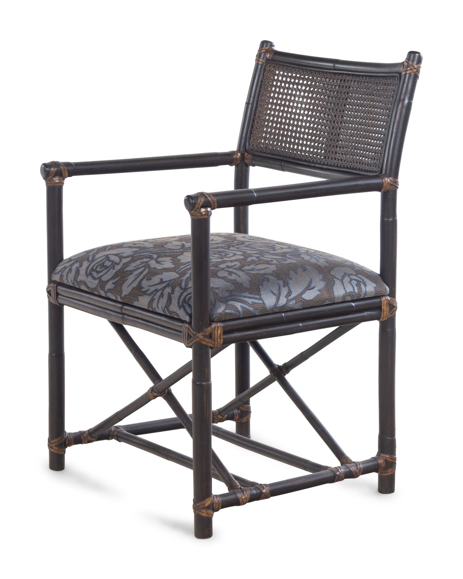 A Faux Bamboo and Raffia Armchair
