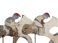 A Cut and Painted Metal and Wood Horse Race Directional Whirlgig