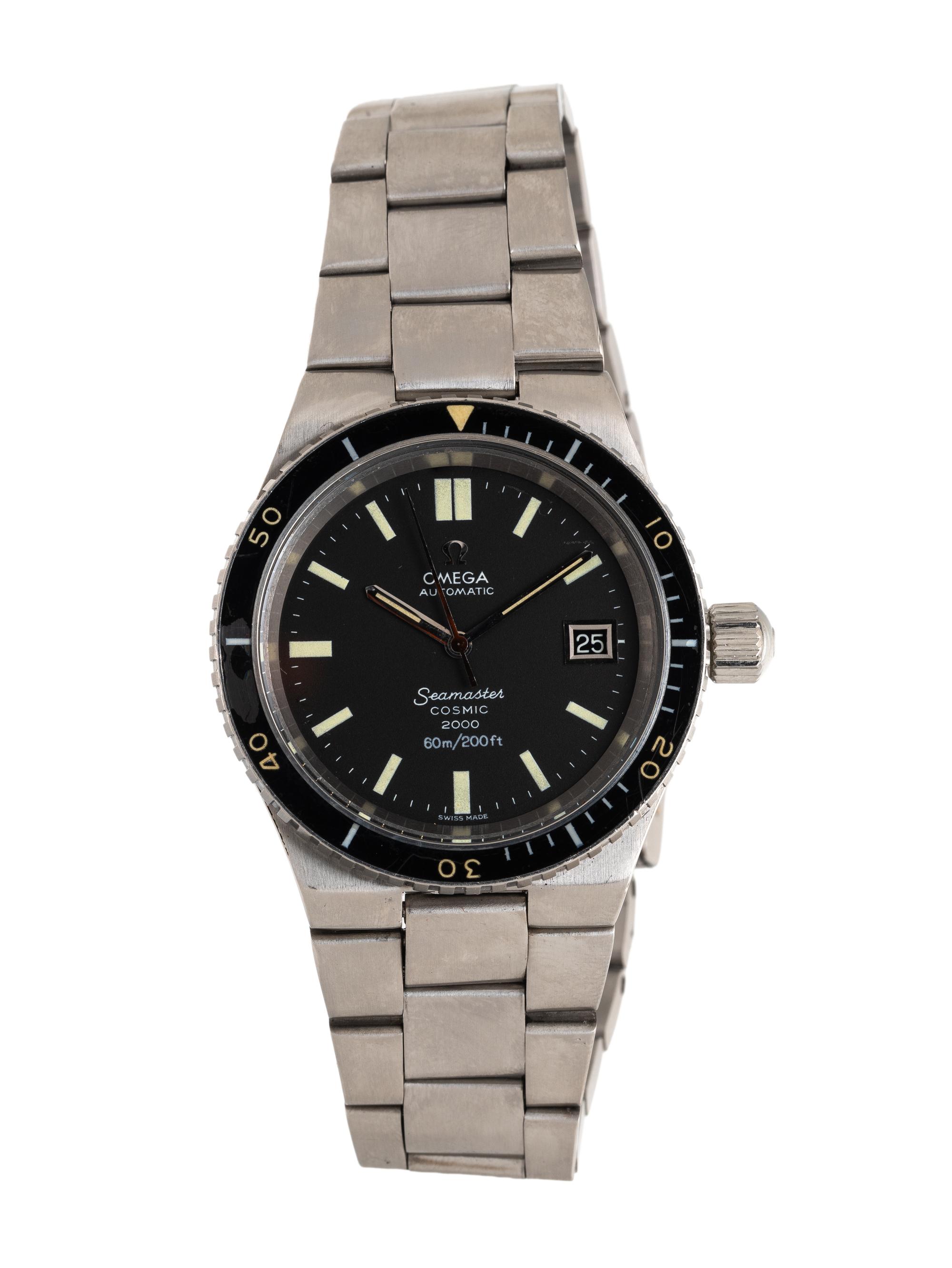 OMEGA, REF. 166.137 STAINLESS STEEL 'SEAMASTER' 'COSMIC' 'METERS FIRST' DATE WATCH, BOX & RECEIPT