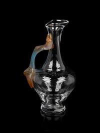 A Daum Glass Pitcher with a Pâte de Verre Handle