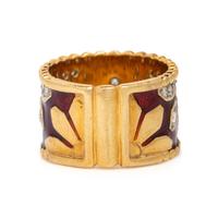 Yanes, Diamond, Enamel, and Yellow Gold Ring