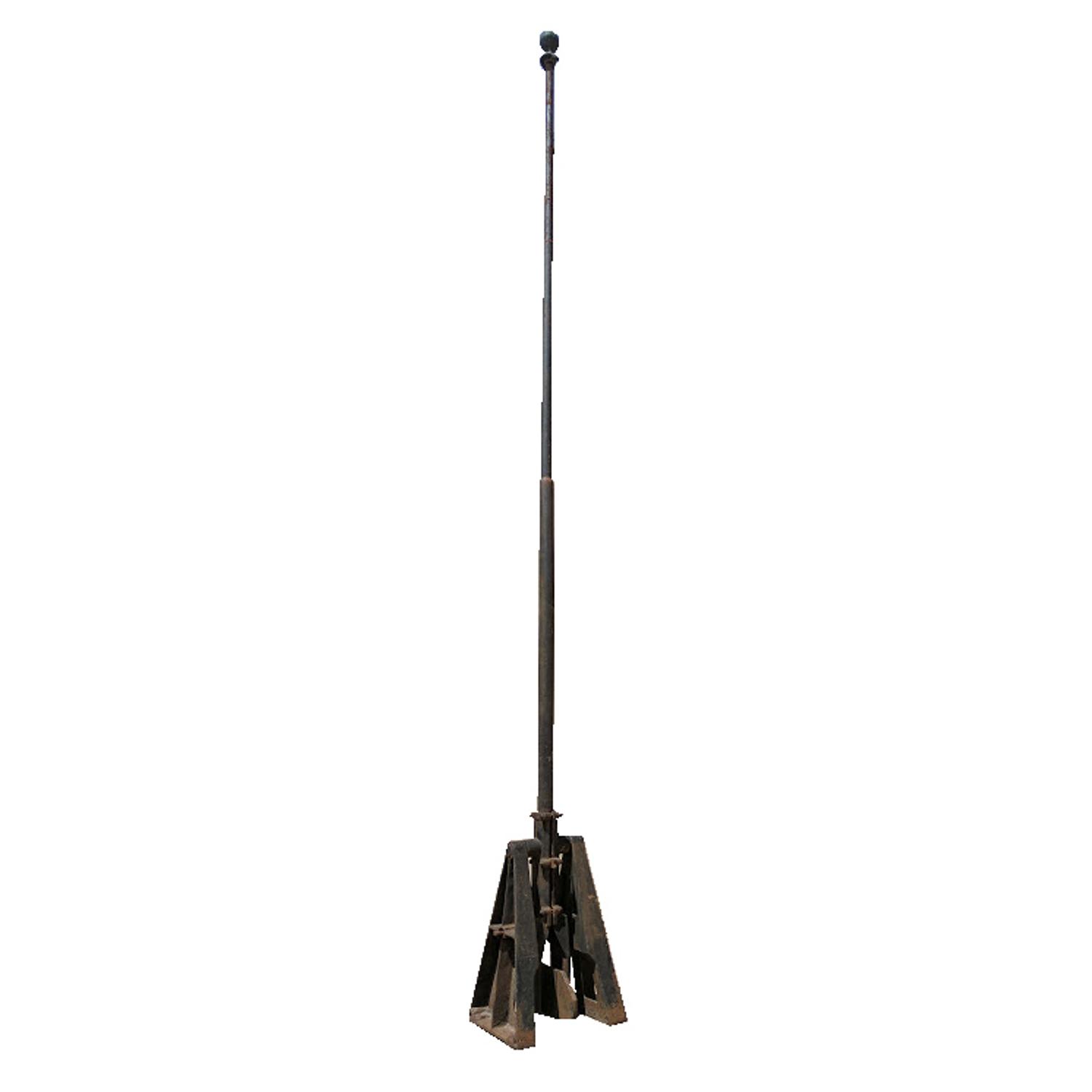 An Iron Flag Staff by Elmer E. Carr 31" W x 29" D x ~315" H — United States, Early 20th Century