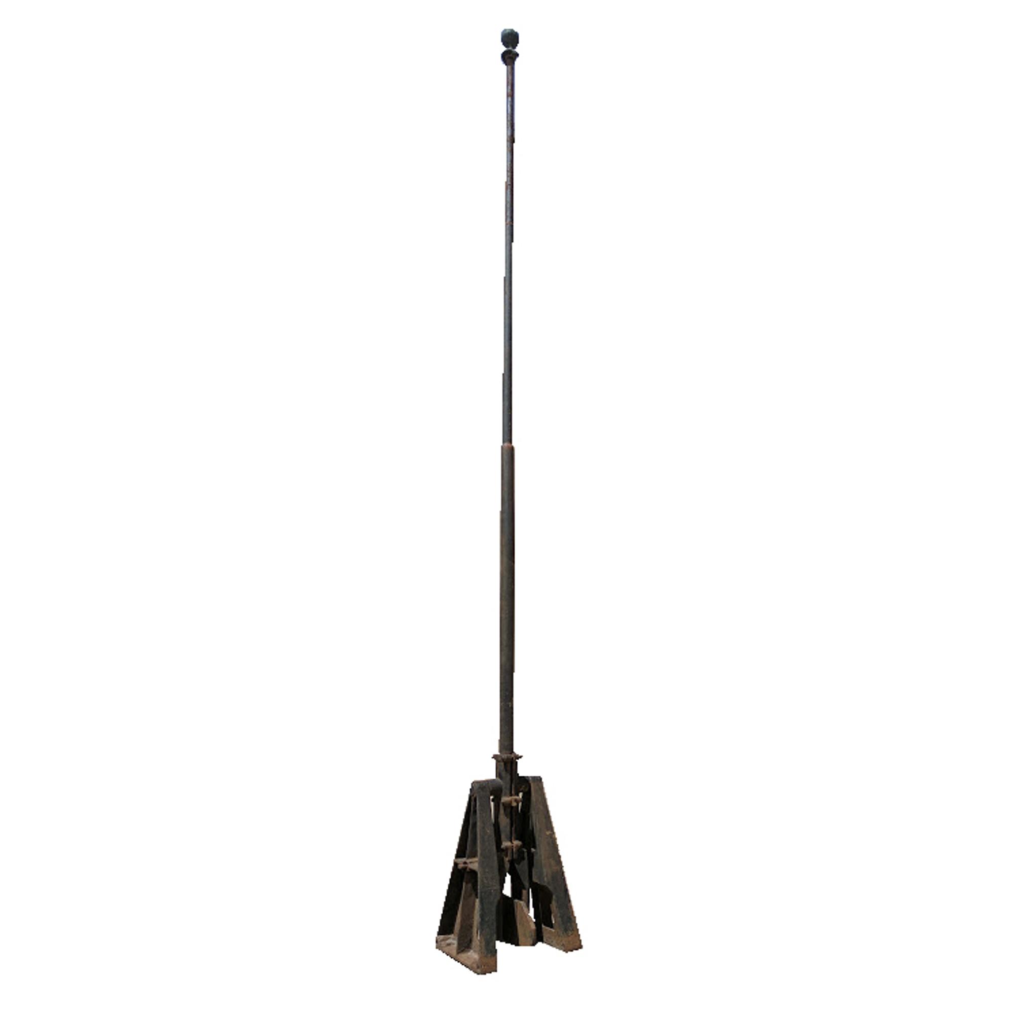 An Iron Flag Staff by Elmer E. Carr 31" W x 29" D x ~315" H — United States, Early 20th Century