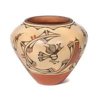 Ruby Panama (20th Century) Zia Polychrome Pottery Jar Height 10 x diameter 12 inches