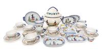 A Collection of Quimper Pottery Articles Height of covered tureen 10 1/2 inches.