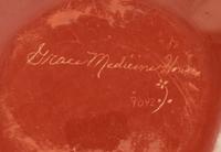 Redware Pottery Bowl with Butterfly Sgraffito Etchings