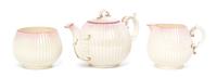 A Belleek Porcelain Tea Set, 1891-1926, Height of first 4 1/2 inches. — 1891-1926,