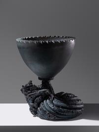 'Untitled' Mortar Bowl with Stand (Platinum Blue Mist), 1987