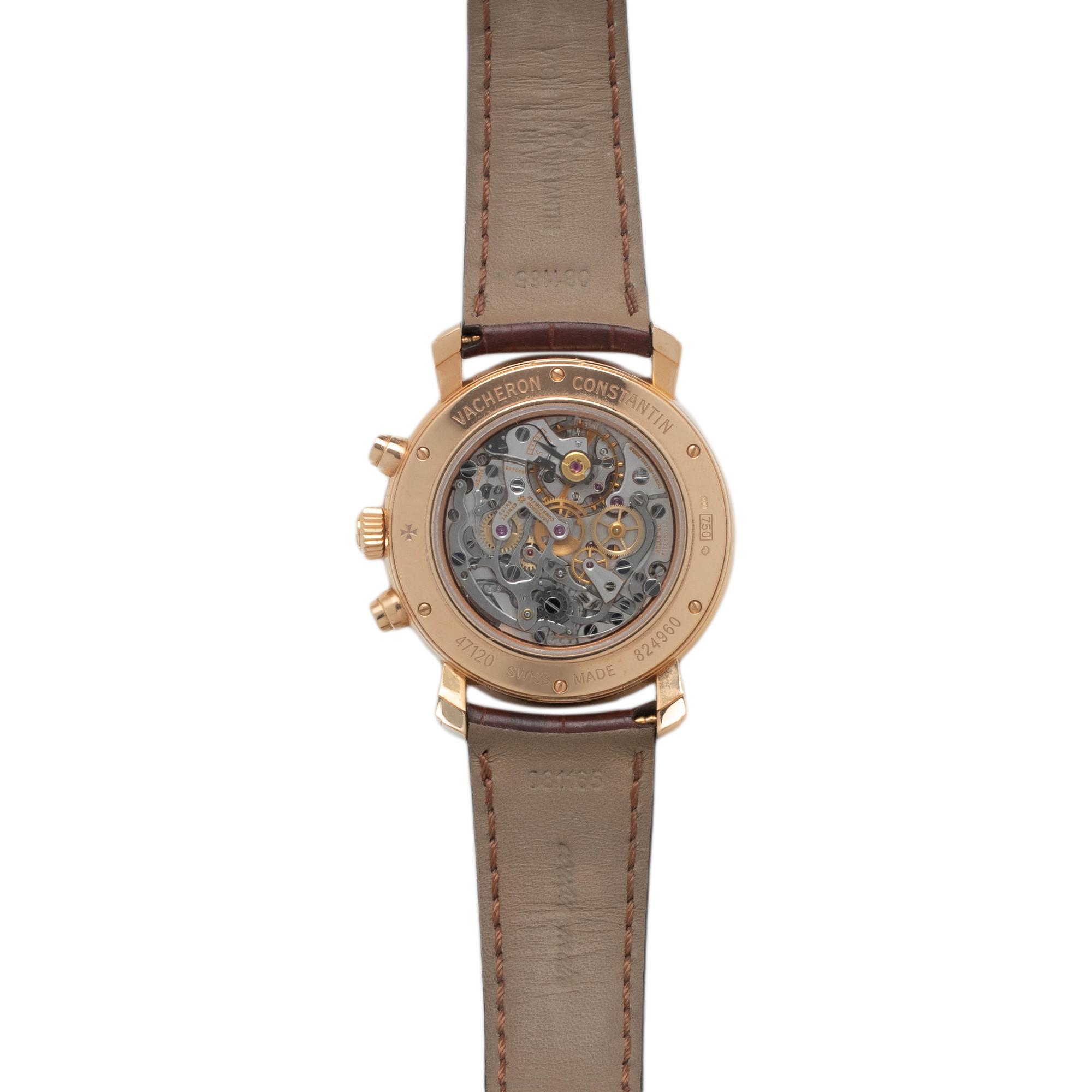 A SPECTACULAR VACHERON & CONSTANTIN, REF. 47120 18K PINK GOLD 'MALTE' CHRONOGRAPH WRISTWATCH