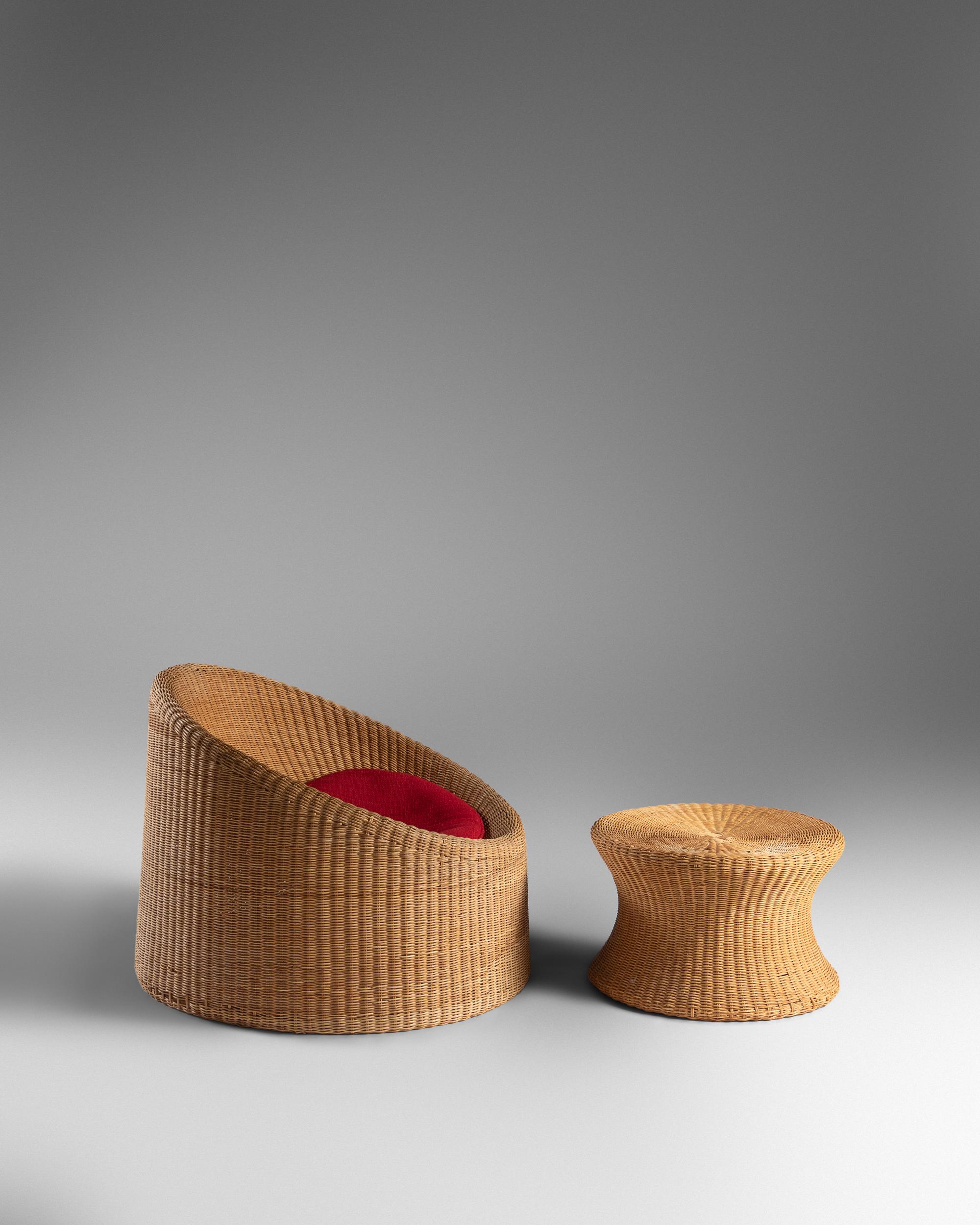 Pair of Lounge Chairs and Ottoman, Asko, Finland