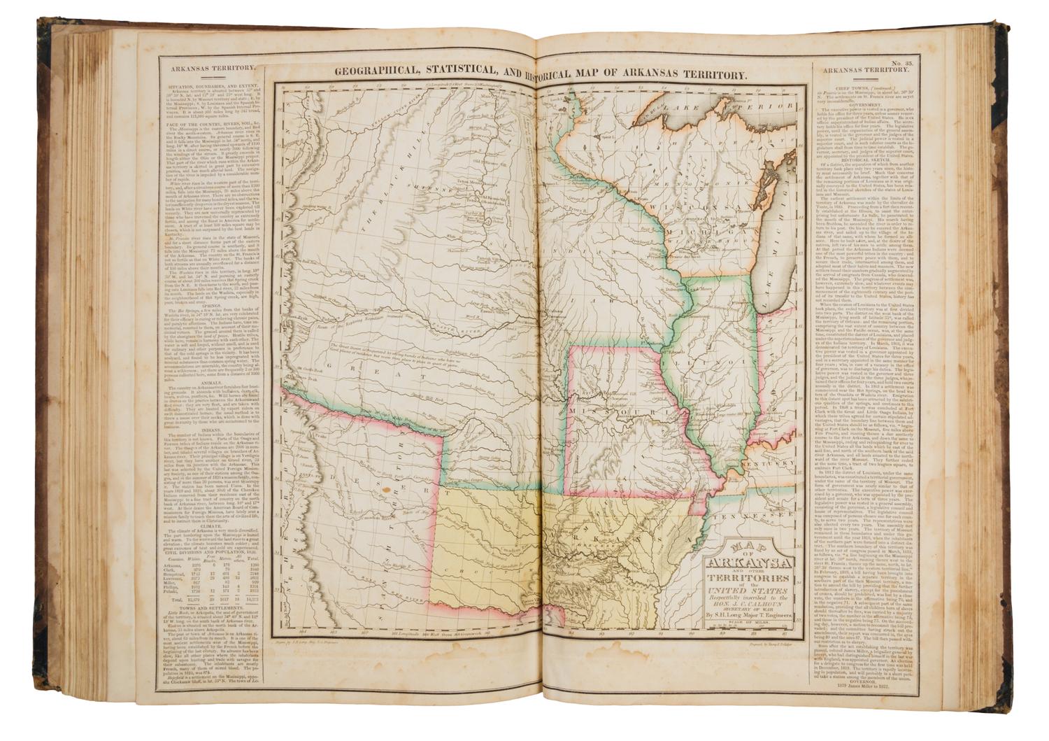 CAREY, Henry Charles (1793-1879) and Isaac LEA (1792-1886) A Complete...American Atlas. Philadelphia, 1822.