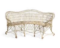 A French Three-Piece Wirework Garden Seating Suite