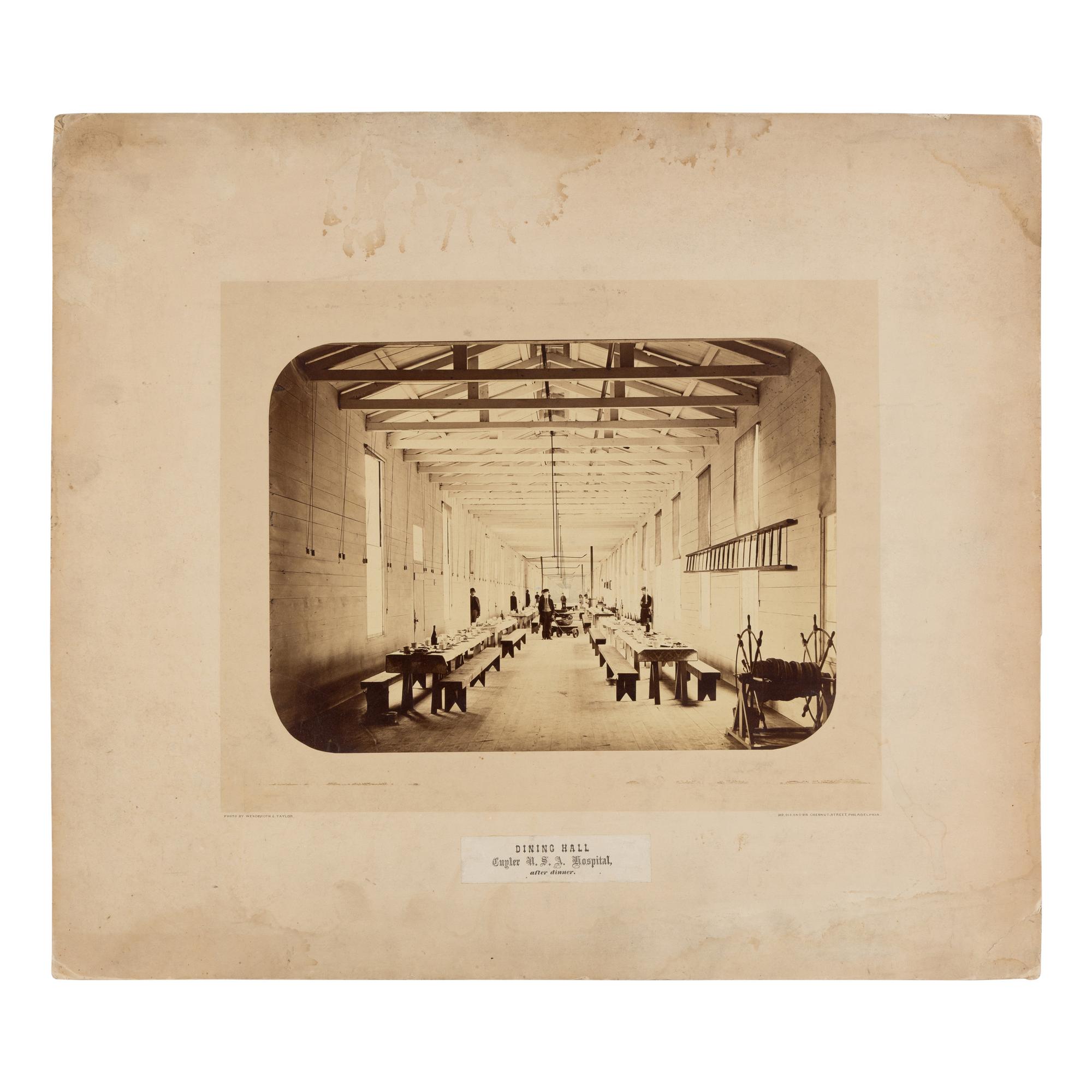 [Civil War] Wenderoth and Taylor. Dining Hall, Cuyler U. S. A. Hospital after dinner. Philadelphia, PA.
