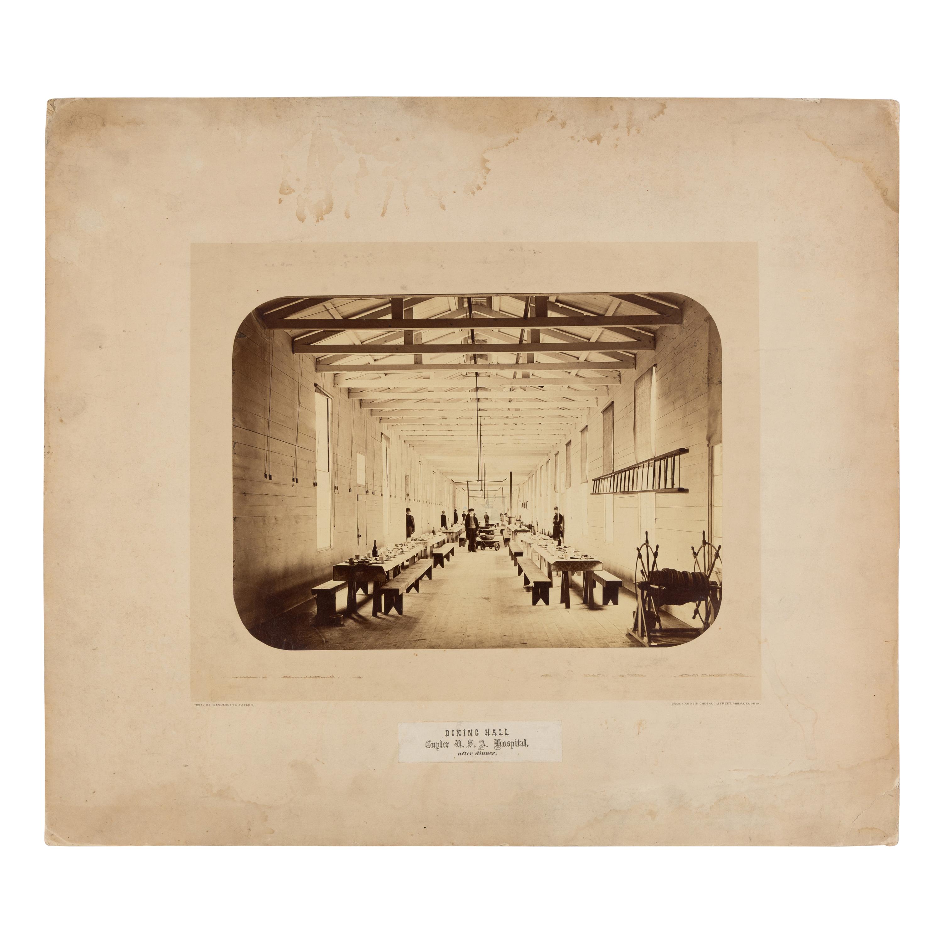 [Civil War] Wenderoth and Taylor. Dining Hall, Cuyler U. S. A. Hospital after dinner. Philadelphia, PA.