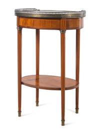 A Pair of Louis XVI Style Marble-Top Side Tables