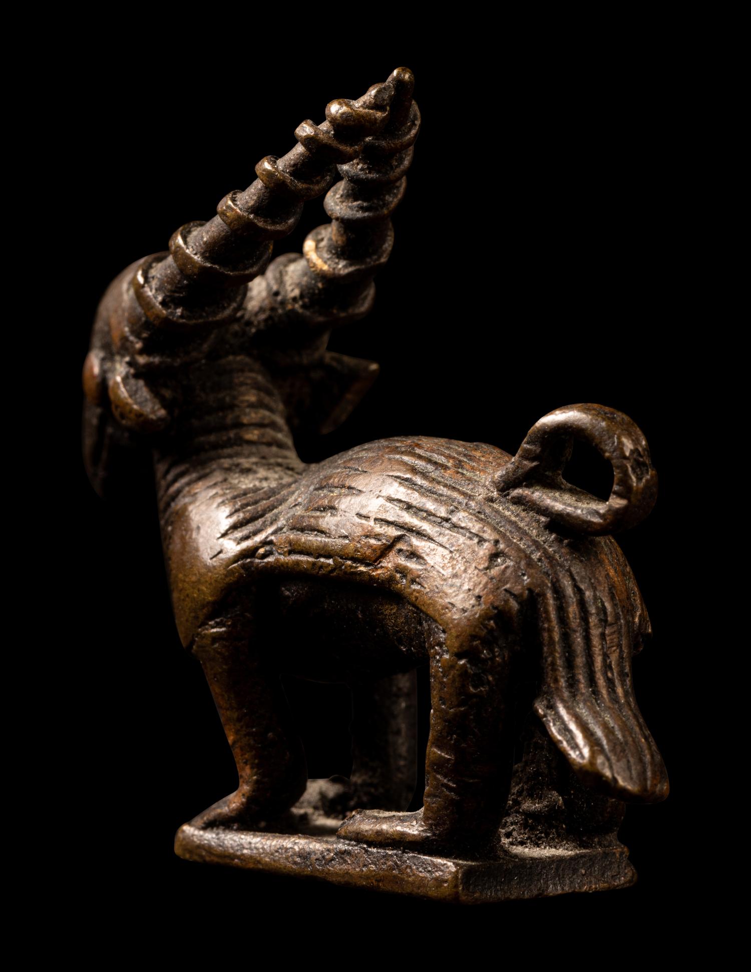 A Bamana or Ashanti Bronze Antelope (Chiwara)
