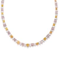 COLORED DIAMOND AND DIAMOND NECKLACE