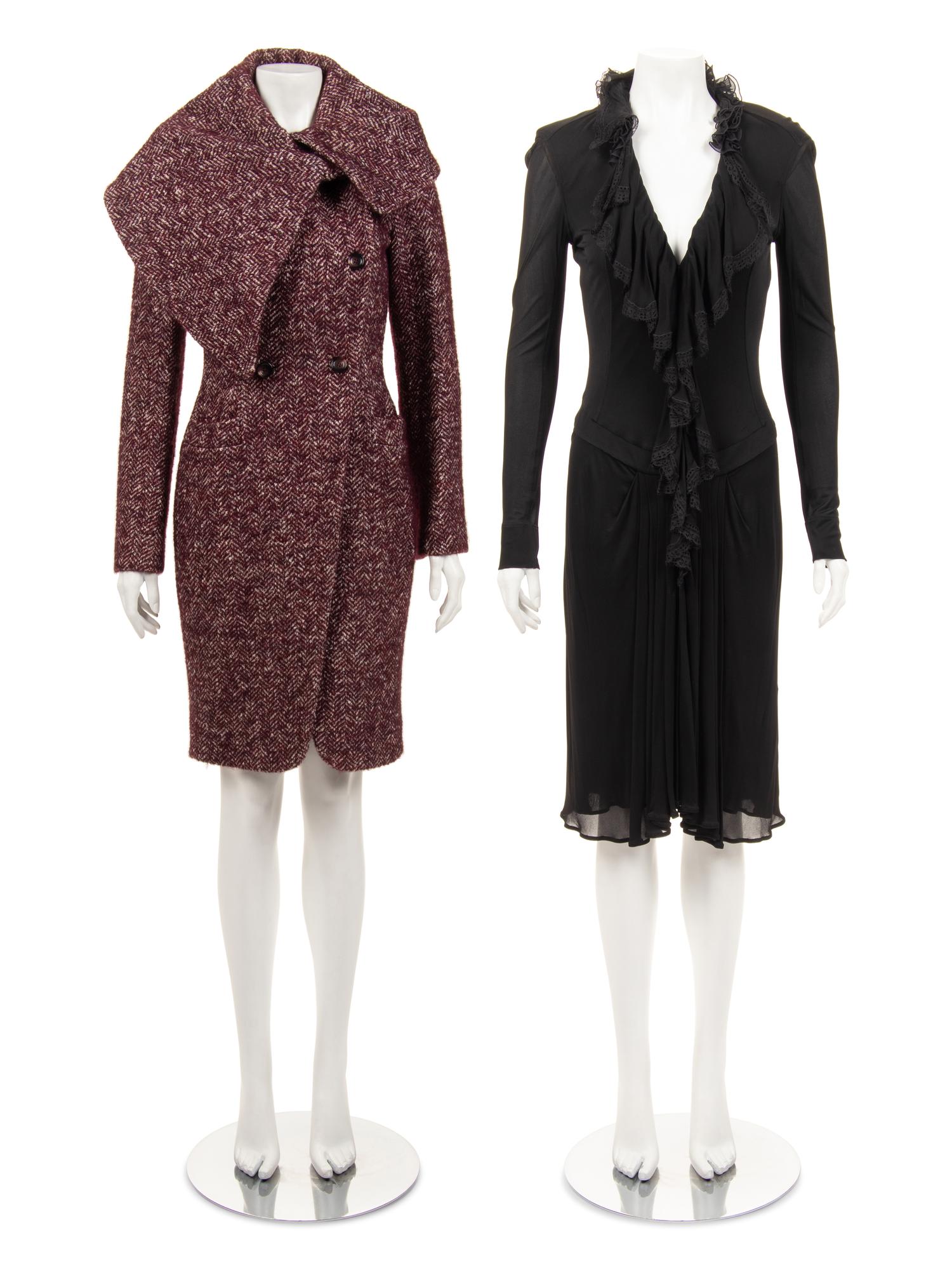 Two Roberto Cavalli Pieces: One Coat and One Dress, 1990-2000s