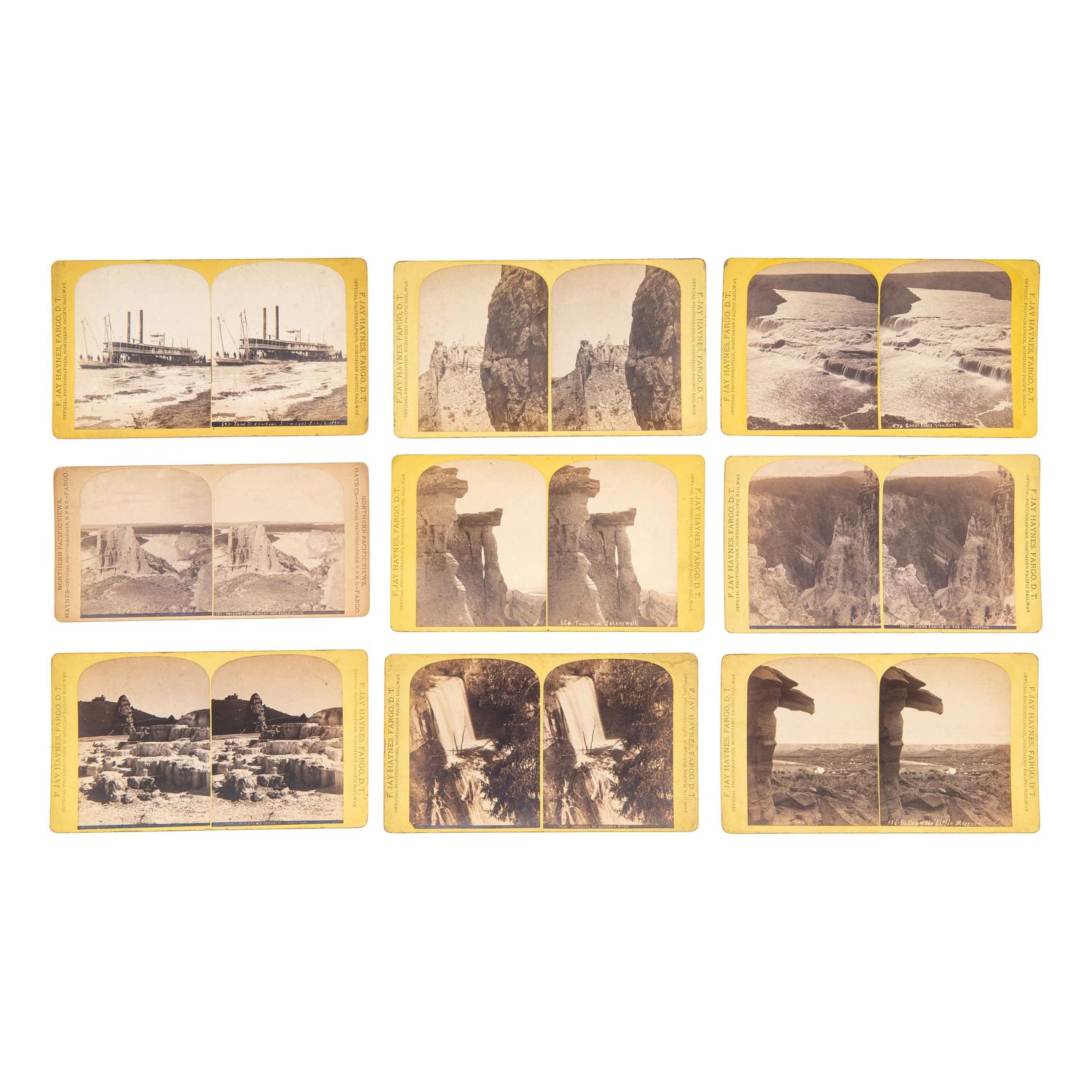 [EARLY PHOTOGRAPHY] -- [CRONAU, Rudolf]. HAYNES, F.J., photographer. A group of 15 stereoviews of the American West collected by artist Rudolf Cronau. Fargo, D.T.: F. J. Haynes, n.p.