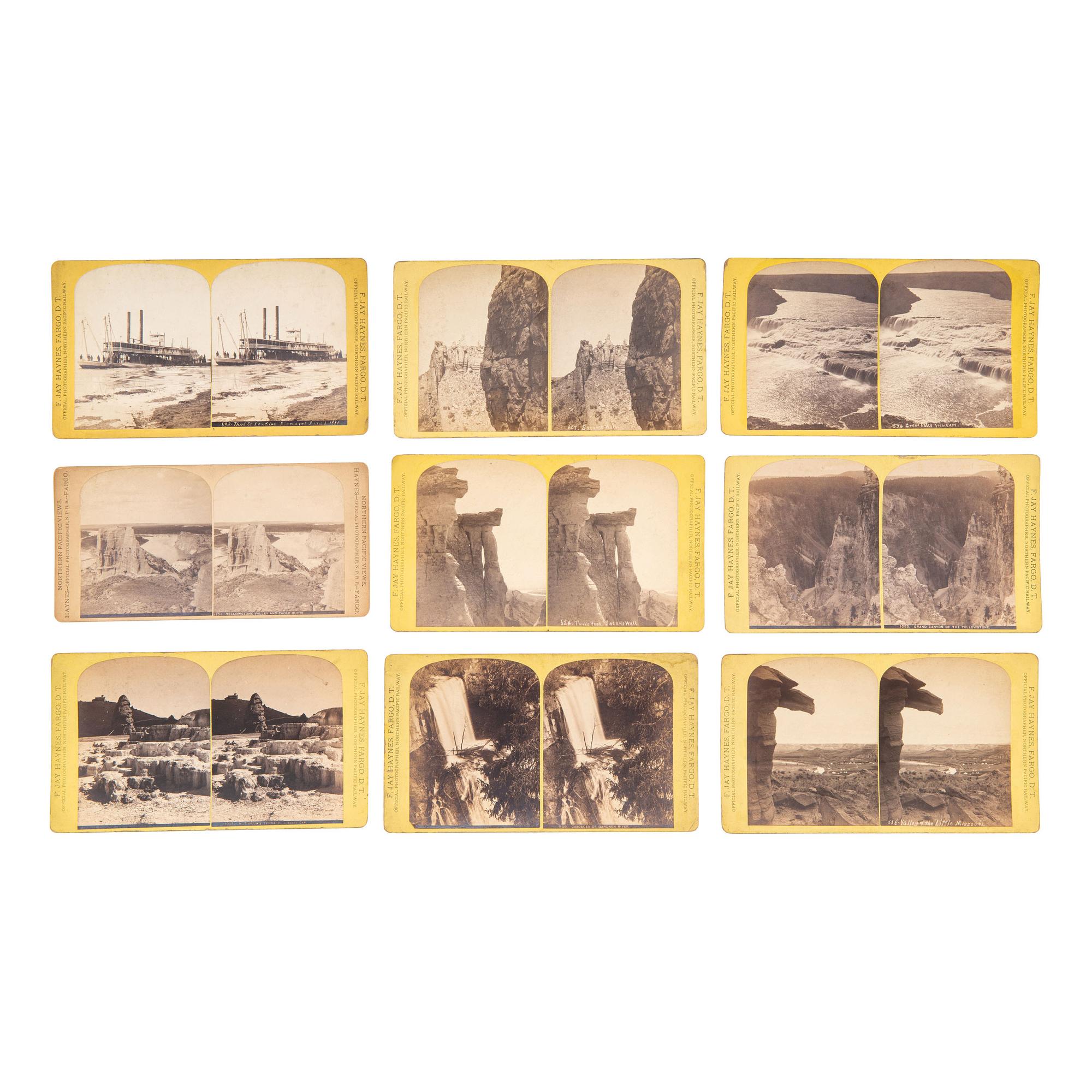 [EARLY PHOTOGRAPHY] -- [CRONAU, Rudolf]. HAYNES, F.J., photographer. A group of 15 stereoviews of the American West collected by artist Rudolf Cronau. Fargo, D.T.: F. J. Haynes, n.p.