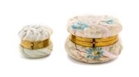Two Wavecrest Glass Boxes Diameter of larger 5 1/2 inches — 19TH CENTURY
