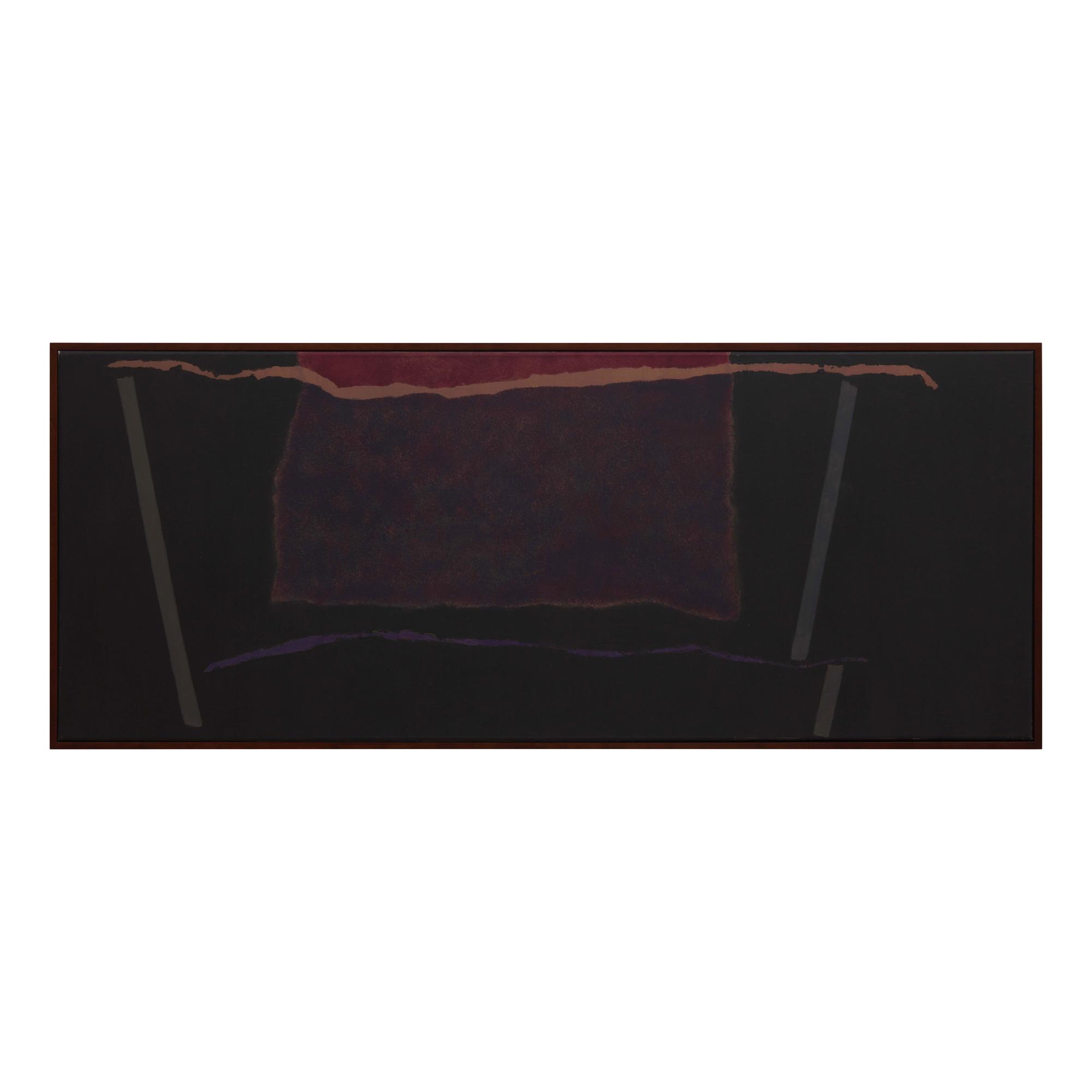 Theodoros Stamos (American/Greek, 1922-1997) — Abstract in Black, Gray, Purple, and Red, c. 1980