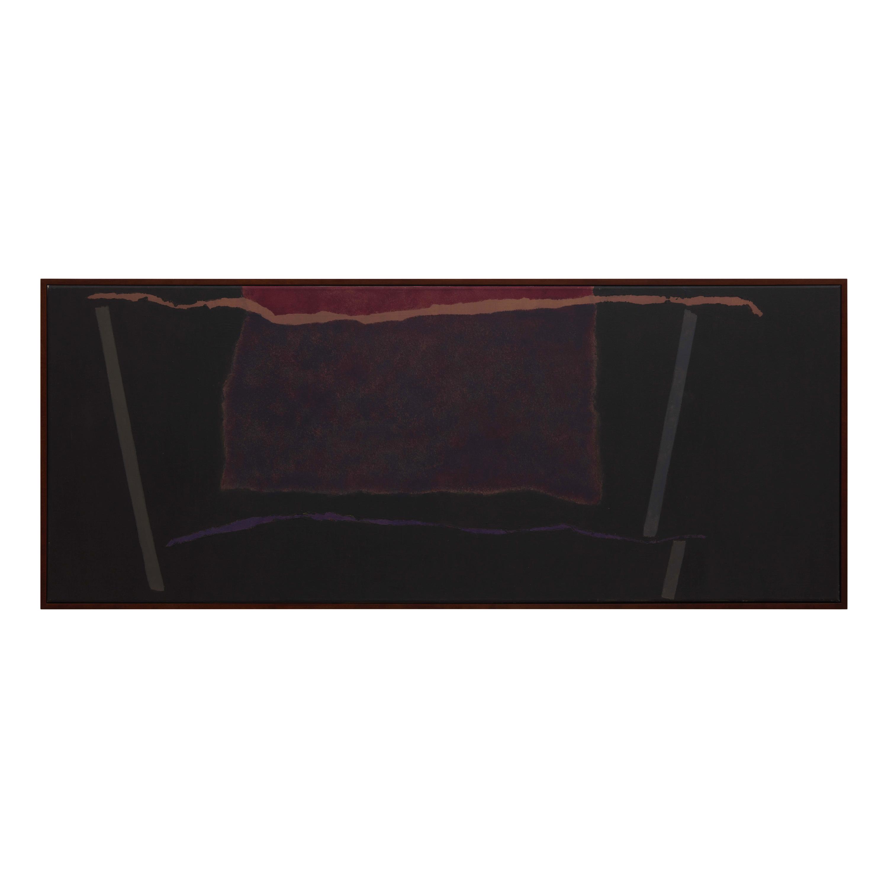 Theodoros Stamos (American/Greek, 1922-1997) — Abstract in Black, Gray, Purple, and Red, c. 1980