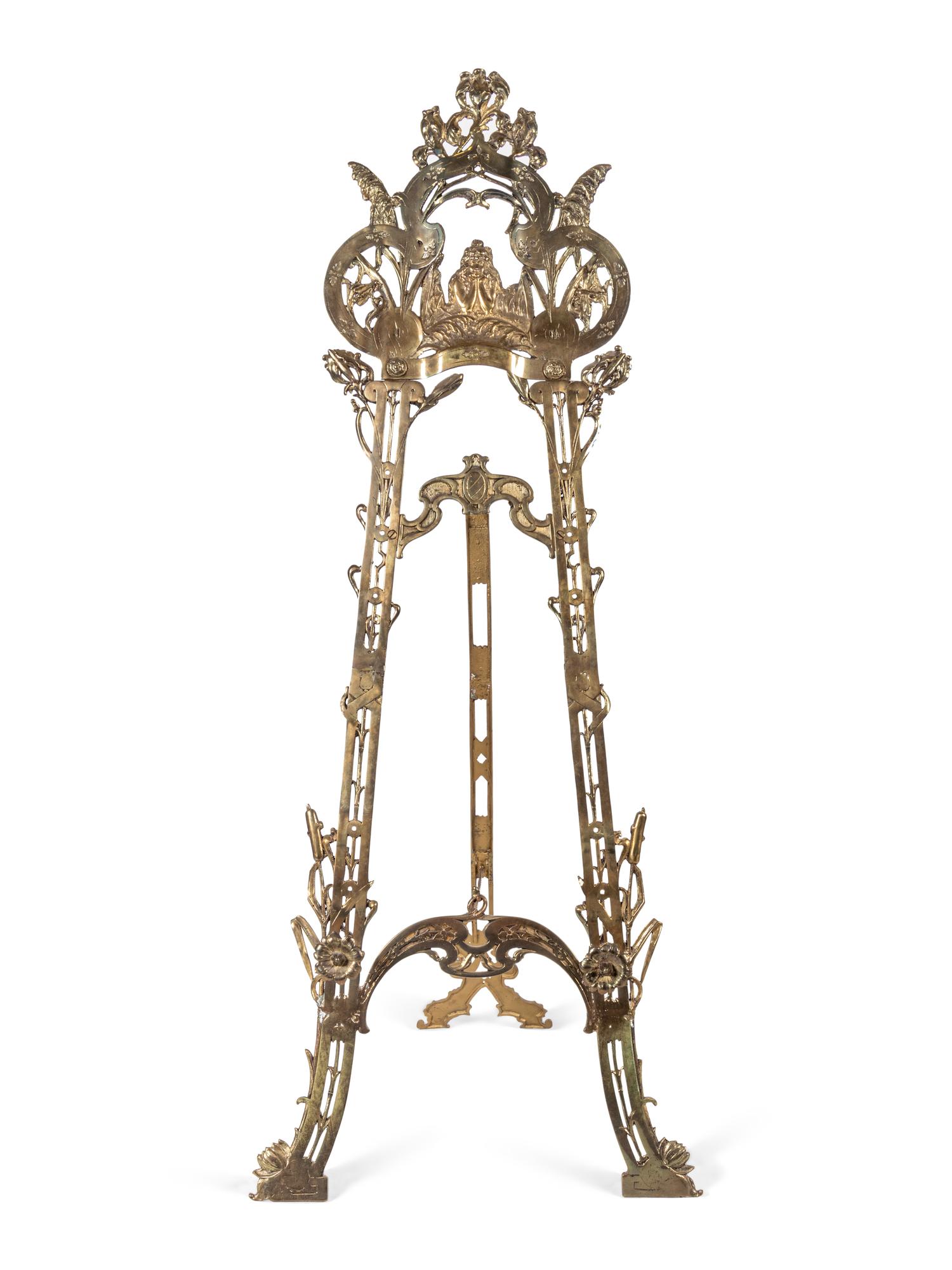 A Continental Gilt Bronze Easel