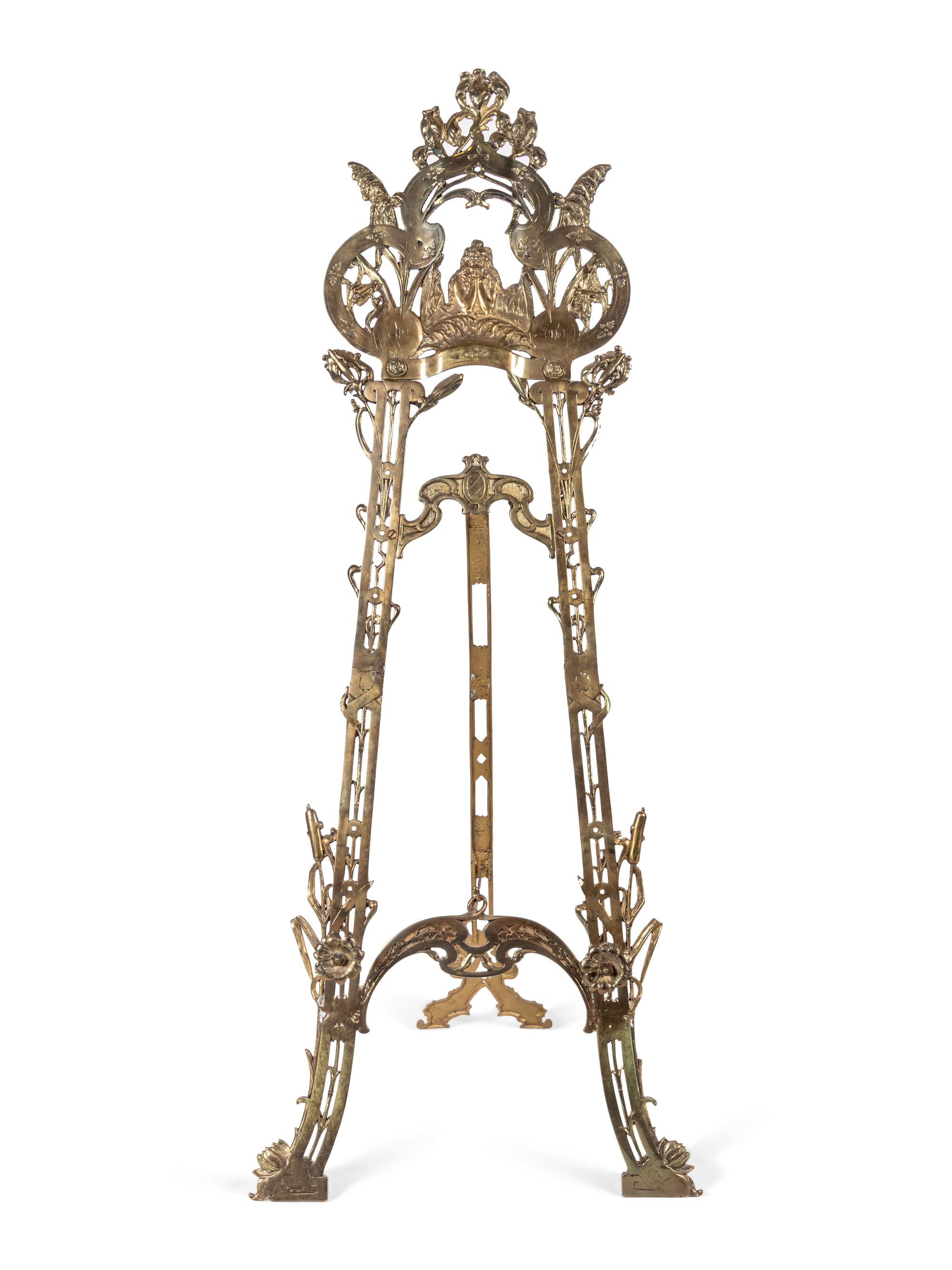 A Continental Gilt Bronze Easel