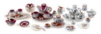 A Collection of Chemehuevi Pottery Tea Articles Length of longest serving tray 1 3/4 inches. — Teresa Wildflower