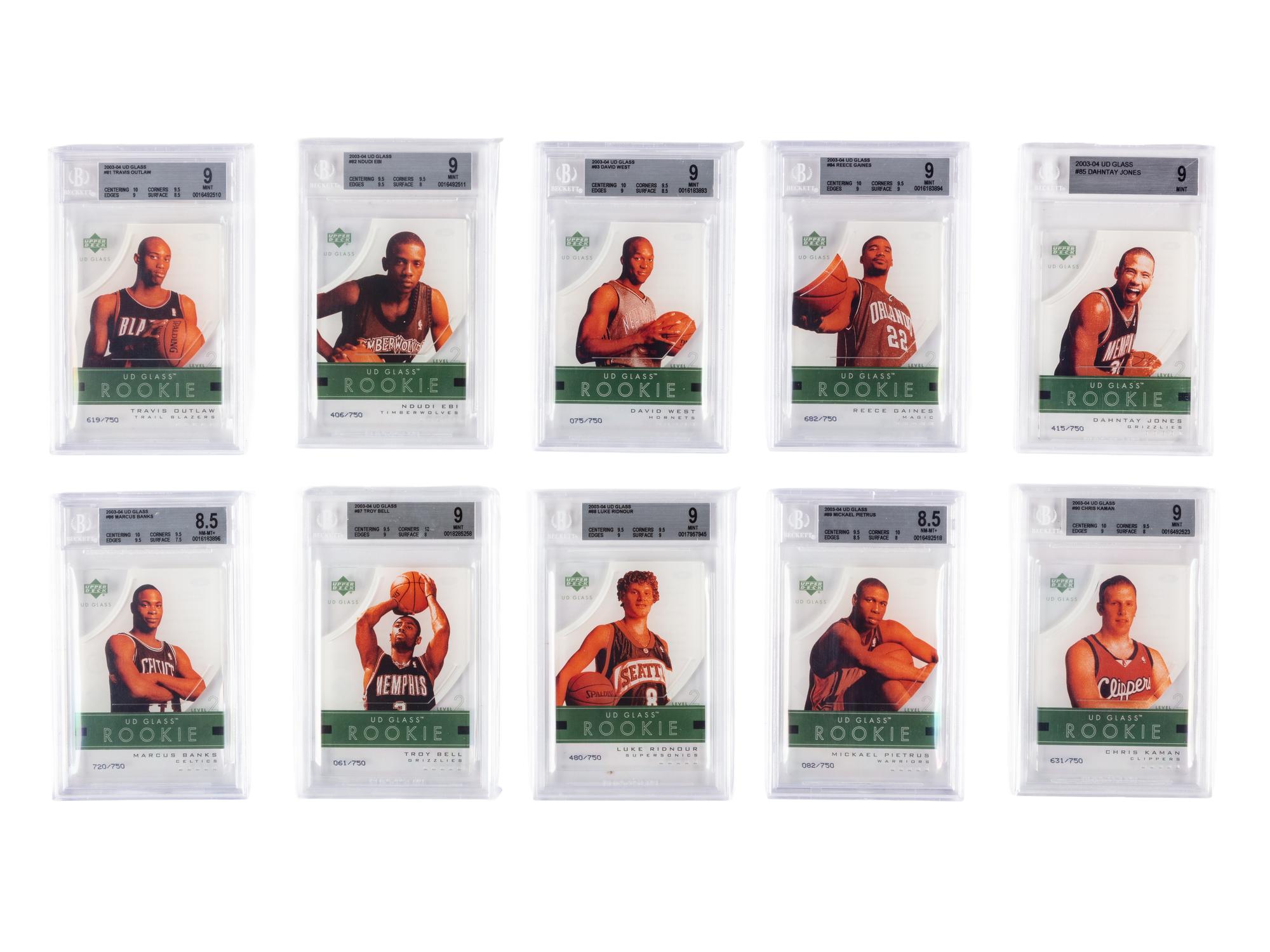 A Complete Set of 2003-04 Upper Deck BGS Graded Plexiglass Parallel Basketball Cards (60/60) With Glass Rookies (38/40) Including LeBron James Numbered Rookie Card