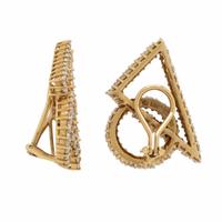Diamond and Yellow Gold Geometric Earrings