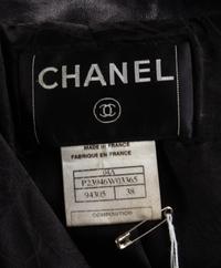 A Chanel Black Lambskin Leather Jacket, Size 38.