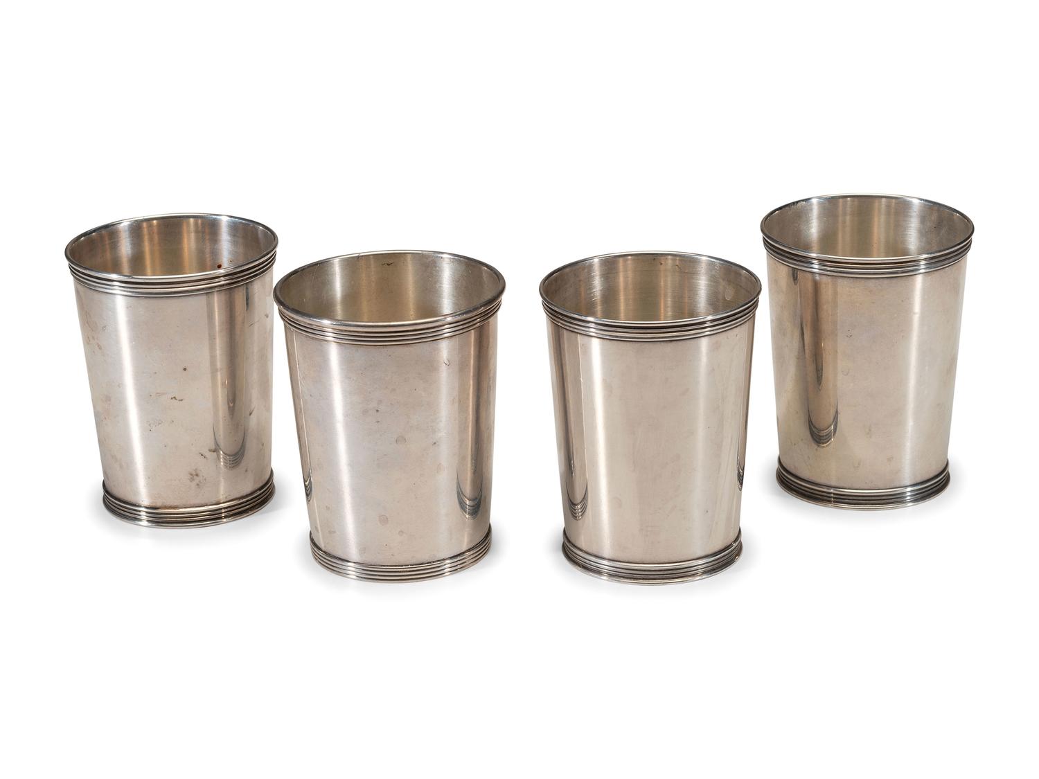 Four American Silver Julep Cups