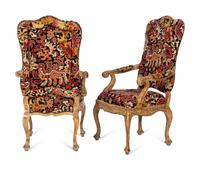A Set of Eight Yale R. Burge Louis XV Style Arm Chairs