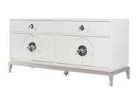 A Contemporary White Lacquer-Finished Console Cabinet Retailed by Jonathan Adler