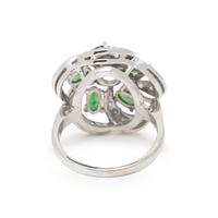 DIAMOND AND TSAVORITE GARNET RING