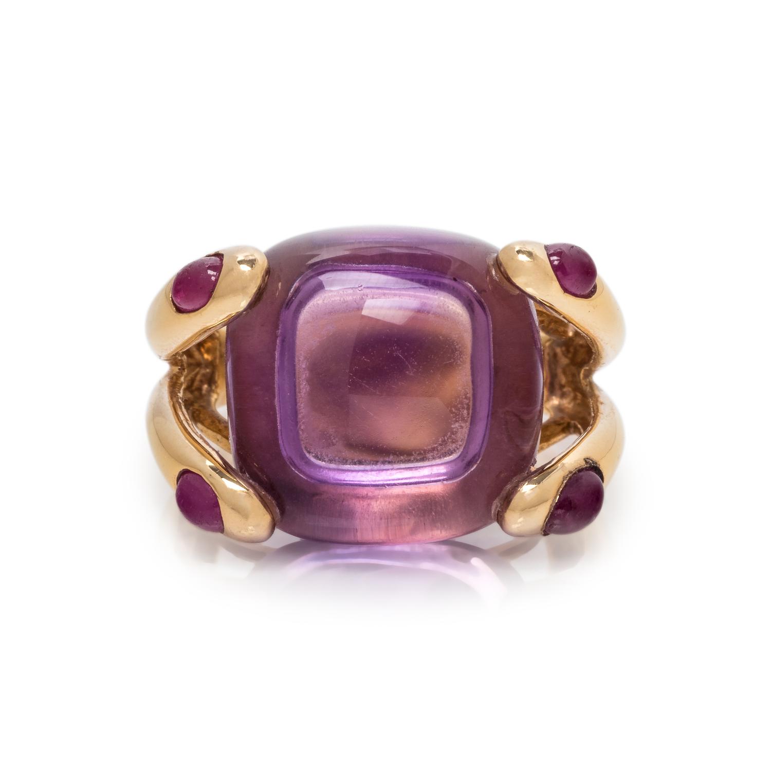 AMETHYST AND TOURMALINE RING