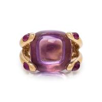 AMETHYST AND TOURMALINE RING