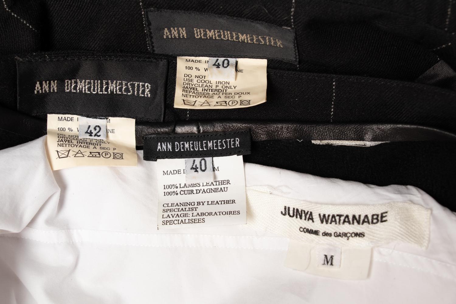 Ann Demeulemeester Bolero, Vest, Jacket, and Pant with Junya Watanabe for Comme des Garçons Blouse